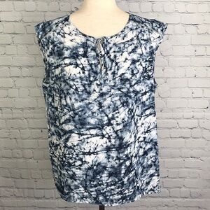 JUICY COUTURE Blue White Tank Blouse sz M